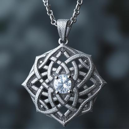 Diamond pendant with Celtic knot design