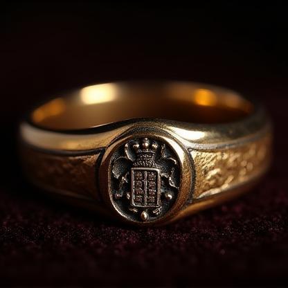 Custom family crest signet rings