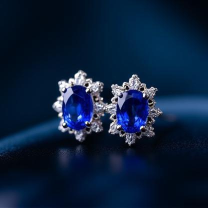 Handcrafted sapphire earrings
